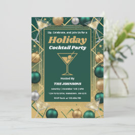 Convites Festa de Cocktail Personalizada de Natal Moderna