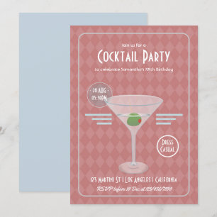Convites Festa de Cocktail Retro Vintage