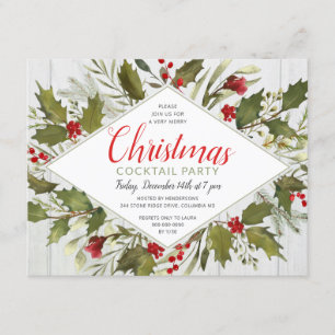 Convites Festa de Cocktail Vintage Holly