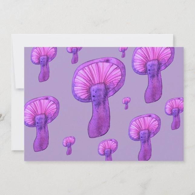 Convites Festa de cogumelos roxos (Frente)