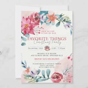 Convites Festa de Coisas Favoritas da Decoração de Natal