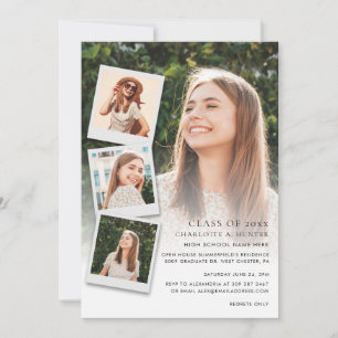Convites Festa de Colagem de Fotos de Graduação Open House