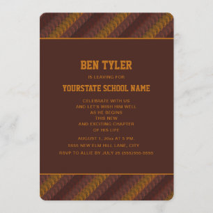 Convites Festa de Colégio de Tronco do Orange Rust Brown Bo