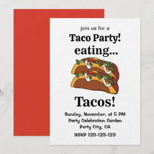 Convites Festa de Comida Taco Tacos