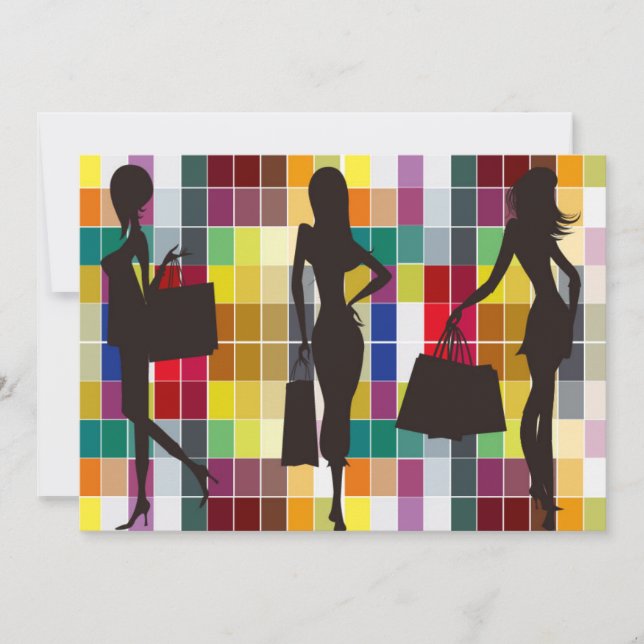 Convites Festa de compras das meninas dia de saída festa (Frente)