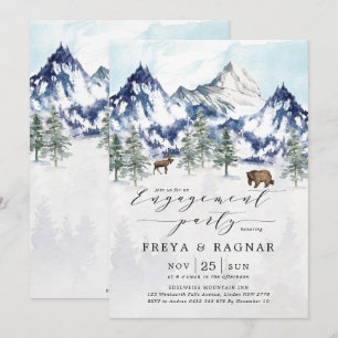 Convites Festa de Compromisso de Aventura na Floresta da Mo