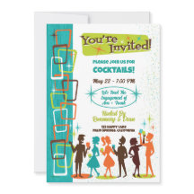 Festa de Compromisso de Drinks Mid-Century Modern