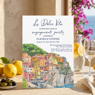 Convites Festa de Compromisso La Dolce Vita Riviera Italian