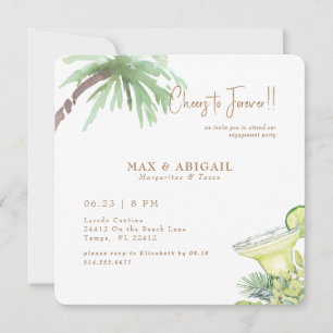 Convites Festa de Compromisso Tropical Margaritas & Tacos