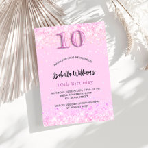 Festa de confete cor-de-rosa de 10 anos luxuosa