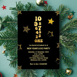 Convites Festa de Contagem de Vésperas de ano novo de Ouro