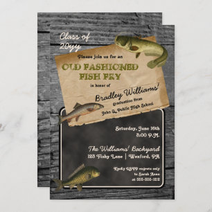 Convites Festa de Cookout de Quintal de Forragem de Peixes 