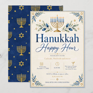 Convites Festa de Coquetéis da Hora Feliz de Hanukkah