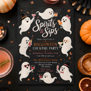 Convites Festa de Coquetéis de Halloween Spirits & Sips