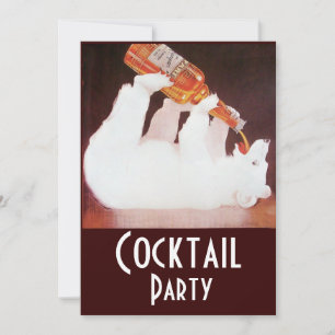 Convites FESTA DE COQUETÉIS DO URSO POLAR ,branco marrom ve