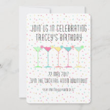 Festa de Coquetel Citrus Martini Confetes Preto e 