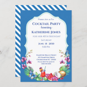 Convites Festa de coquetel de aniversário da Fruta de Verão