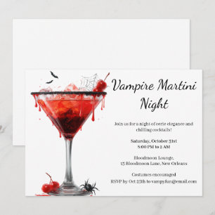 Convites Festa de Coquetel de Halloween Martini de Vampir