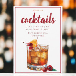 Convites Festa de Coquetel de Old Fashion Drink