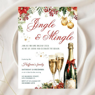 Convites Festa de Coquetel Jingle And Mingle Natal Moderno