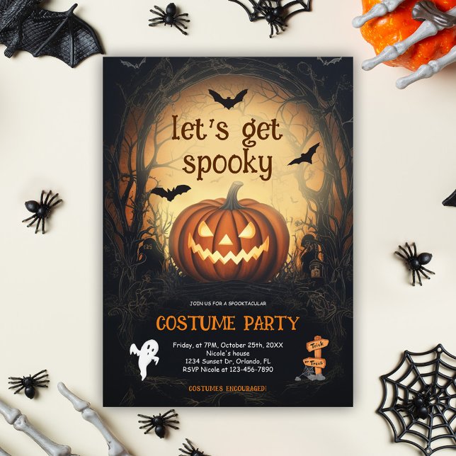 Convites Festa de Costume de Halloween (Halloween Costume Party Invitation)