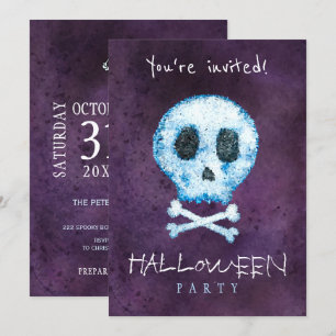 Convites Festa de crânio e ossos do Halloween