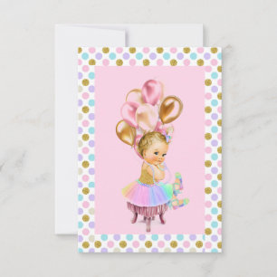 Convites Festa de Criança Antiga Menina Brilho Pastel