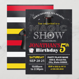 Convites Festa de crianças de bash de aniversário do Magic 