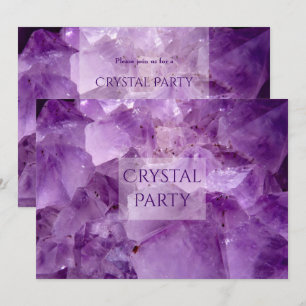 Convites Festa de Cristal de ametista roxa bonita
