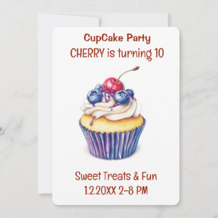 Convites Festa de Cupcake Doces
