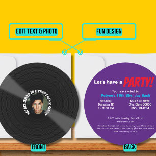 Convites Festa de Dança de Aniversário do 16º Aniversário d