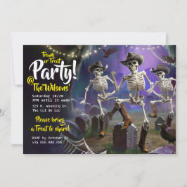 Convites Festa de dança de Halloween de Tronco ou Tratar, S