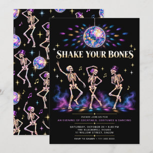 Convites Festa de Dança de Halloween Shake Your Bones