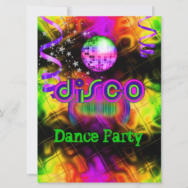 Convites Festa de Dança Disco música Psicodélica (Frente)
