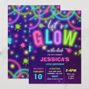 Convites Festa de dança Neon Glow, Convocação para o Aniver