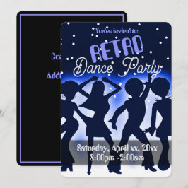 Convites Festa de Dança Retrô Azul