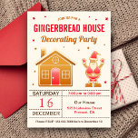 Convites Festa de Decoração da Casa do Gingerpão Russo Boni<br><div class="desc">Amaze seus convidados com este divertido convite de festas de Natal com uma bela casa de pão de gengibre e um Papai Noel fofo. Basta adicionar os detalhes do seu evento neste modelo fácil de usar para torná-lo um convite de tipo único. Sacudir a placa para revelar um padrão fofo...</div>