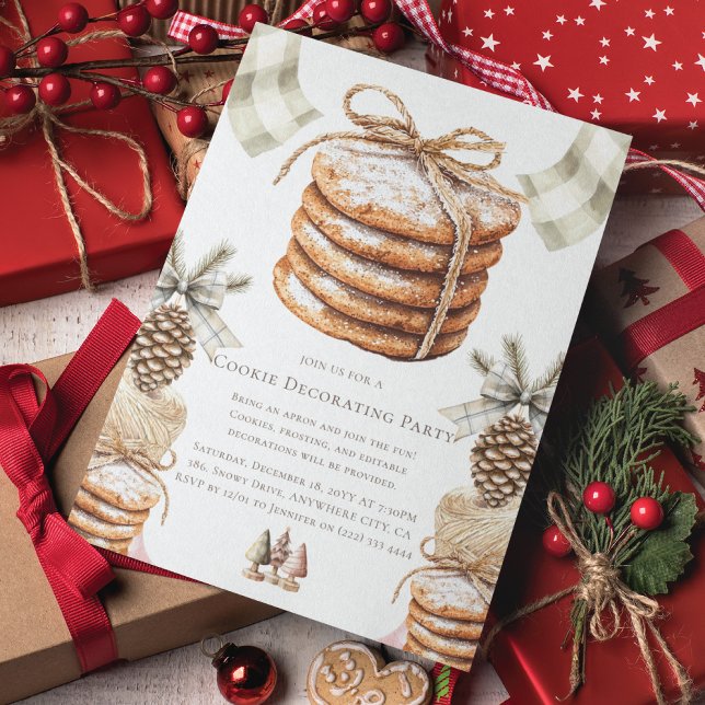 Convites Festa de Decoração de Biscoito de Natal (Criador carregado)