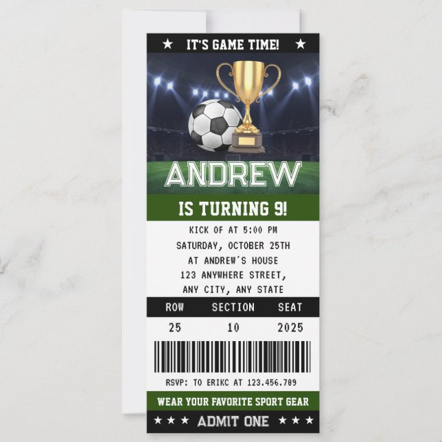 Convites Festa de Decorações de Aniversário de Bilhete Pess (Frente)