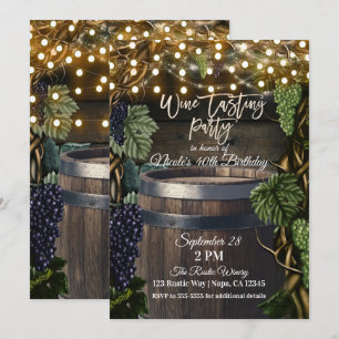 Convites Festa de Degustação de Vinho de Uvas em Barril de