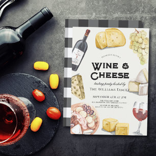 Convites Festa de Degustação de Vinho e Queijo Charcuterie 