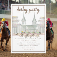 Festa de Derby de Aquarela Elegante com Cavalos de