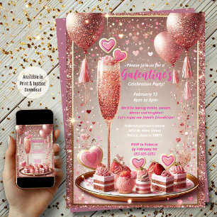 Convites Festa de Deserto do Dia de Galentine, Amigos Apare