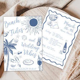 Convites Festa de Despedida de Solteira Beach Tides e Weddi