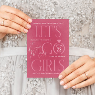 Convites Festa de Despedida de Solteira Cor-de-Rosa Vamos M