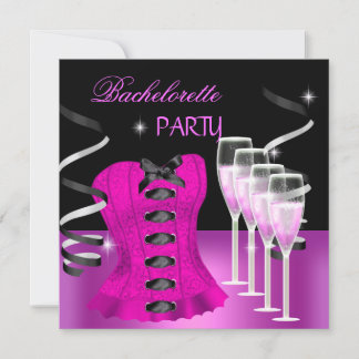 Convites Festa de Despedida de Solteira Corset Rosa Champan