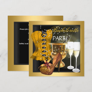 Convites Festa de Despedida de Solteira Dourado Preto Espar