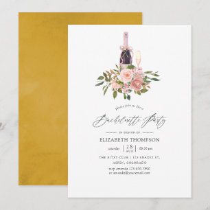 Convites Festa de Despedida de Solteira Floral Rosa e Doura