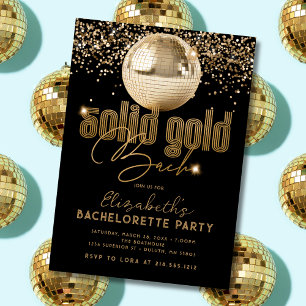 Convites Festa de Despedida de Solteira Groovy Gold Disco O