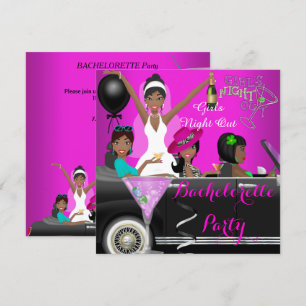 Convites Festa de Despedida de Solteira Limusine Rosa Diver